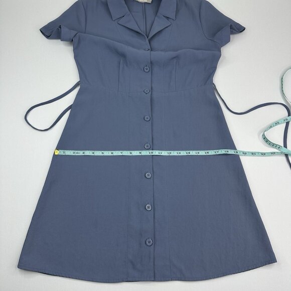 Everlane‎ Women's Dusty Blue The Japanese GoWeave Notch Shirt Dress 0/C34.75 - Picture 9 of 13